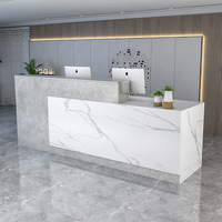 Wiselink Hôtel Design moderne Salon de beauté en bois Comptoir de réception Bureau blanc Table de réception