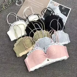 Soutien-gorge d'été tube top sans fil sexy trou respirant sous-vêtements pour dames froncés soutien-gorge anti-éblouissement