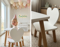 Table rectangulaire en bois pour enfants avec une chaise pour la salle de jeux des enfants, table d'activités et d'apprentissage Montessori pour tout-petits