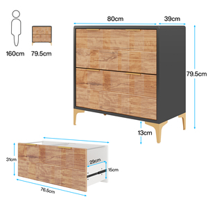Tribesigns hiện đại trang trí màu nâu đa năng 2 ngăn kéo bên tủ tập tin cho văn phòng nhà - Product Image 6