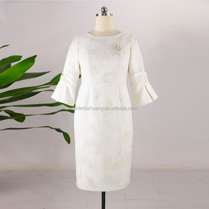 Nouvelle Robe Formelle Blanche de Cérémonie 2026 pour Femme Grande Taille 100% Polyester Respirante Longueur Genou Boutonnée Ensemble Vêtements Féminins - Product Image 3