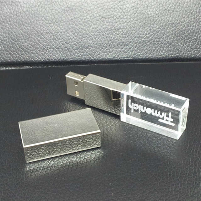 Custom Crystal 4Gb 8Gb 16Gb Flash Drive Usb Light Stick Engraving Custom Usb Logo Pen Drive Memory Stick Crystal Usb Flash Drive