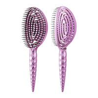 Peigne à dents électroplaqué incurvé haut de gamme pour le cuir chevelu, peigne volumateur pour la couronne de la tête, coffret cadeau.