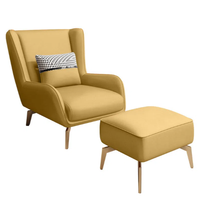 Ensemble fauteuil et pouf modernes, mobilier de salon, chaise longue, canapé en velours
