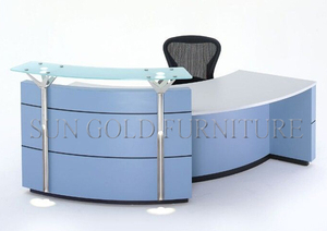 Factory Outlet Modern Design Curved Glass Top <strong>Reception</strong> <strong>Desk</strong> - Product Image 6