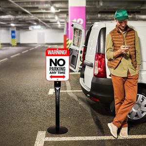 HLY segnaletica di parcheggio retrattile Stand,Heavy Duty in ghisa segno di posta e Base Kit porta segno portatile per il parcheggio - Product Image 6