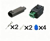 Connecteur étanche femelle 2 broches en cuivre pour capteur de température automobile, kit de bornes d'étanchéité, modèle 968405-1/1-967644-1, en nylon
