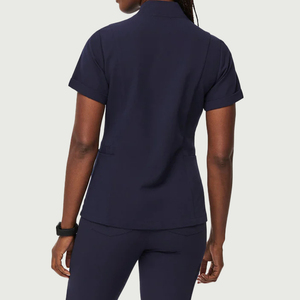 Services de conception de vêtements, ensemble de blouses médicales à nouer, fermeture éclair en nylon <span class=keywords><strong>blanc</strong></span>, <span class=keywords><strong>pantalon</strong></span> de jogging pour infirmières, uniformes de travail extensibles - Product Image 6