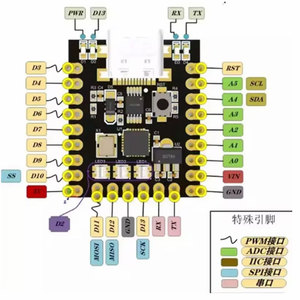 Carte de développement Arduino Nano Mini Atmega328P avec interface USB Type C 5V et CH340 UART SPI, montage sur circuit imprimé - Product Image 1
