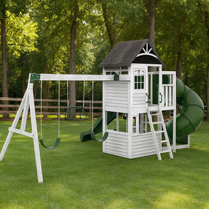 Aire de jeux en bois certifiée pour enfants, équipement de jeux en bois pour l'extérieur, balançoires de jardin, aire de jeux pour enfants - Product Image 2