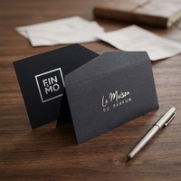 Enveloppe de luxe au design élégant, en papier kraft noir, avec logo personnalisé, petite enveloppe pour carte-clé, enveloppe pour reçu