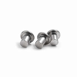 <span class=keywords><strong>Rivet</strong></span> mécanique solide à tête ronde en argent de précision personnalisée, tige lisse, épaule étagée, fond plat - Product Image 5