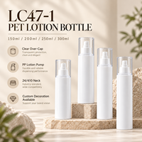 Bouteille pompe à lotion en PET grande capacité 150ml 200ml 250ml 300ml, diamètre 47mm, avec bouchon en PP PE PS, large compatibilité
