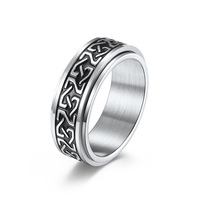 ZG Keltischer Knoten Spinner-Ring aus Rostfreiem Stahl, Wasserdichter Angstlösender Fidget-Ring