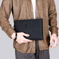 Pochette pour homme, élégante et décontractée, motif nid d'abeille, sac à main grande capacité, portefeuille enveloppe pour homme