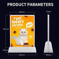 Boîtes lumineuses LED rectangulaires rechargeables double face format A4, minces, écologiques, 5000 lumens, pour publicité intérieure sur support de table