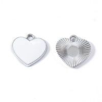 Breloques Cœur en Métal Émaillé Plaqué Or, Argent, Rose, Blanc, Rouge pour Fabrication de Bijoux DIY et Accessoires de Porte-clés