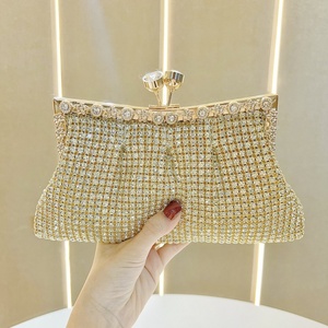 Borsa Clutch Scintillante da Donna, Borsa da Sera con Diamanti, Borsa a Tracolla con Catena, Borsa a Mezzaluna da Donna, Borsa Messenger con Strass per Matrimoni e Feste - Product Image 6