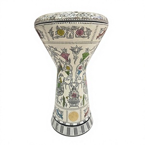 Gawharet El Fan 23cm Sombati Pearl Darbuka - Design Peacock Peint à la Main - Product Image 1