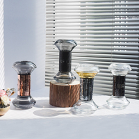 Bouteille d'aromathérapie vide en verre de conception unique pour purificateur d'air bouteille de diffuseur de sablier avec boîte-cadeau de luxe