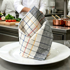 Checkered Woven Cotton Kitchen Towel <b>Absorbent</b> Low Lint Soft Durable for Dish Drying Cleaning Home Restaurant OEM Custom - Product Image 4