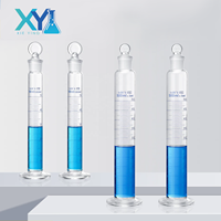 Silinder Ukur Kaca Pyrex Anti-korosi Laboratorium Kimia 10ml~2000ml dengan Penutup, Silinder Kaca untuk Air