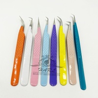 Pinces à épiler pour extensions de cils en acier inoxydable antidérapantes multicolores, antimagnétiques, longueur 10 mm, personnalisées pour la manucure