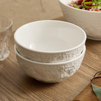 Haute qualité White Rock Surface porcelaine céramique bol à soupe grande capacité riz Ramen pâtes nouilles salade Restaurant vaisselle
