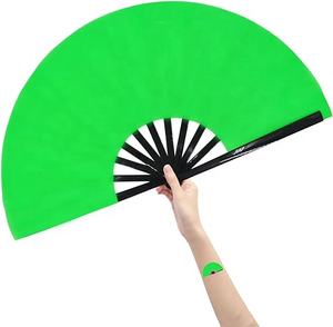 Abanicos plegables de bambú grandes para hombres/mujeres, accesorios pintados a mano para Rave Festival Drag Queen, actuación, regalo japonés chino - Product Image 2