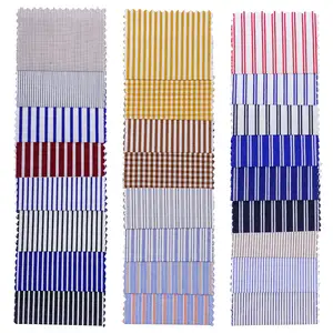 Price per meter garment textile material custom casual stripe yarn dyed 100% cotton men shirt fabric