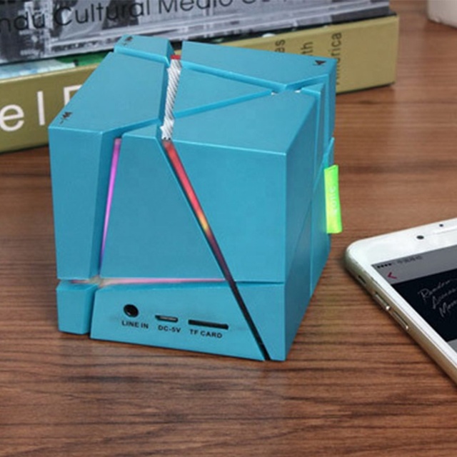 2024 Square Wireless Mini Portable Mini Usb Radio Magic Colorful Led Night Light Boost Wireless BT Speaker
