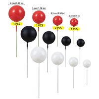 Décorations de gâteaux en mousse noires, rouges et blanches, mini-ballons pour cupcakes, pics décoratifs pour gâteaux, pour la décoration de fêtes d'anniversaire et de mariages