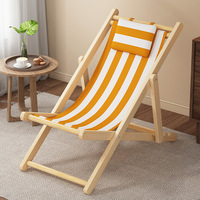 Chaise de plage pliable en bois de pin sans assemblage, portable pour l'extérieur, chaise longue de camping, chaise décontractée pour balcon, pêche et randonnée