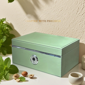 Boîte d'<span class=keywords><strong>assurance</strong></span> pour bijoux 2026 Nouvelle boîte de sécurité en cuir à empreinte digitale - Petite boîte de rangement de luxe pour bijoux avec serrure à empreinte digitale pour la maison/chambre/ordinateur de bureau - Product Image 6