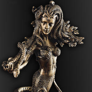 Medusa Gorgon Greca Serpente Mostro In Piedi Tenendo Arco Statua di 12.6'' - Product Image 4