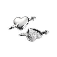 Pendentifs Cœur de Diable Ailé Gothique en Argent Vieilli, Style Y2K Grunge Punk, pour la Fabrication de Bijoux DIY (Colliers, Boucles d'Oreilles)