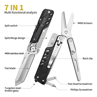 Couteau multifonction professionnel détachable Xhandle MT-06 7-en-1 avec pinces, ciseaux en acier inoxydable 440A, équipement EDC DIY