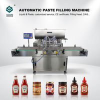 Petite taille automatique 4 têtes Ketchup Sauce tomate Mayonnaise barnaise beurre d'arachide bouteille pot Machine de remplissage