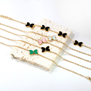 Pulsera de mariposa para mujer, de acero inoxidable, a la moda, sencilla, elegante, regalo de joyería - Product Image 1