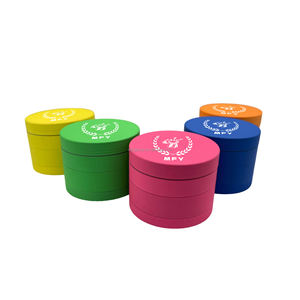 Grinder à herbes personnalisé en zinc/aluminium mat avec revêtement en caoutchouc, cône en céramique souple et <span class=keywords><strong>gomme</strong></span> effaçante, <span class=keywords><strong>pour</strong></span> cigarettes et tabac, finition brillante - Product Image 4