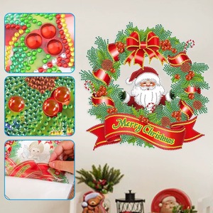 Dibujos animados <span class=keywords><strong>Navidad</strong></span> Santa corona diamante pegatinas niños DIY diamante pegatinas Festival ventana puerta pegatinas decorativas - Product Image 1