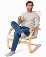 Fauteuil de relaxation moderne en bois courbé 2025 – Meuble de haute qualité pour salon et chambre à coucher, style panneau bois, idéal pour la détente
