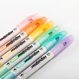 Unique Window Tip Highlighter Pen Double Head Pastel Color <b>Midline</b> Highlighters Marker School Stationery Supplies - Product Image 6