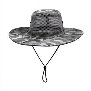 Sombrero de Camuflaje de Ala Ancha con Malla Transpirable, Protección UV para Exteriores, Cordón Ajustable para la Barbilla, Ideal para Pesca, Senderismo, Camping y Viajes - Product Image 3