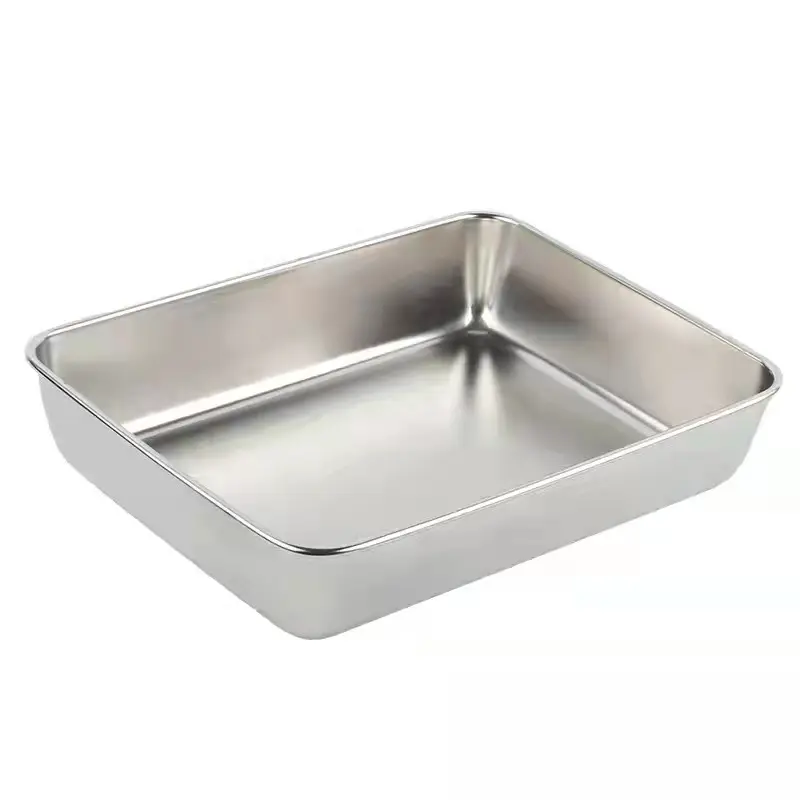 High Grade Luxury Customization Stainless Steel Divided Cafeteria Meat Food Trays