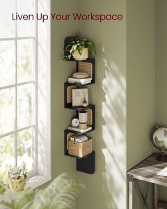 <span class=keywords><strong>VASAGLE</strong></span> Étagère d'<span class=keywords><strong>angle</strong></span> durable à 5 niveaux, style bohème, design mural flottant en zigzag, rangement gain de place - Product Image 4