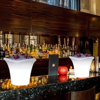 Seau à glace LED avec logo personnalisable pour les fêtes dans les boîtes de nuit Seau à bière lumineux au design moderne pour la cuisine en plein air, la salle à manger et l'hôtel