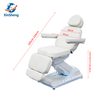 Table de massage professionnelle électrique à 3 moteurs, réglable, en cuir synthétique thermique, avec base en acier inoxydable, large, pour spa et ventouses