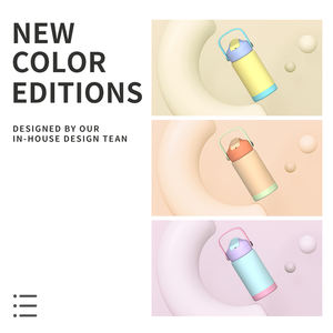 12盎司不锈钢儿童水瓶吸管饮用儿童双酚a免费儿童饮用学校可爱图案水瓶 - Product Image 2