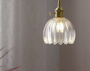 Lampe suspendue en verre vintage, abat-jour élégant en ambre, lampe à <span class=keywords><strong>suspension</strong></span> en laiton E27, éclairage décoratif de plafond pour l'intérieur résidentiel - Product Image 4